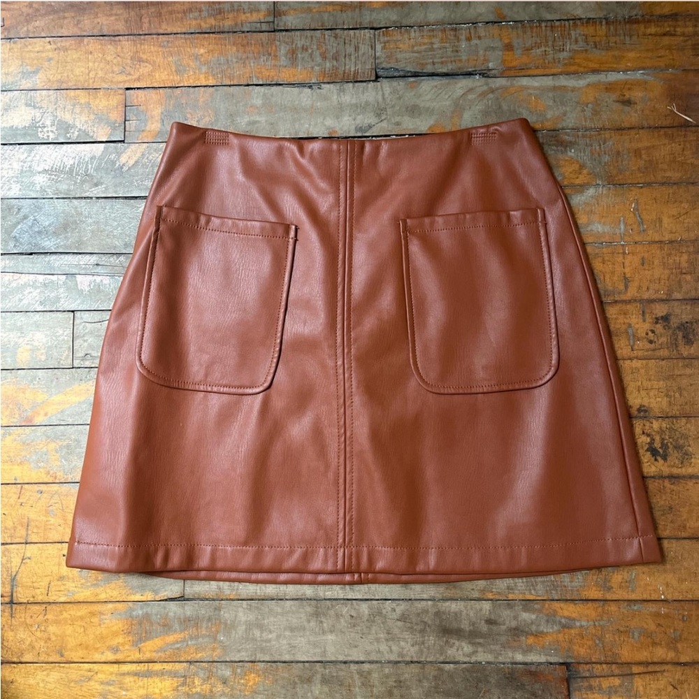 Maeve pleather miniskirt from Anthropologie